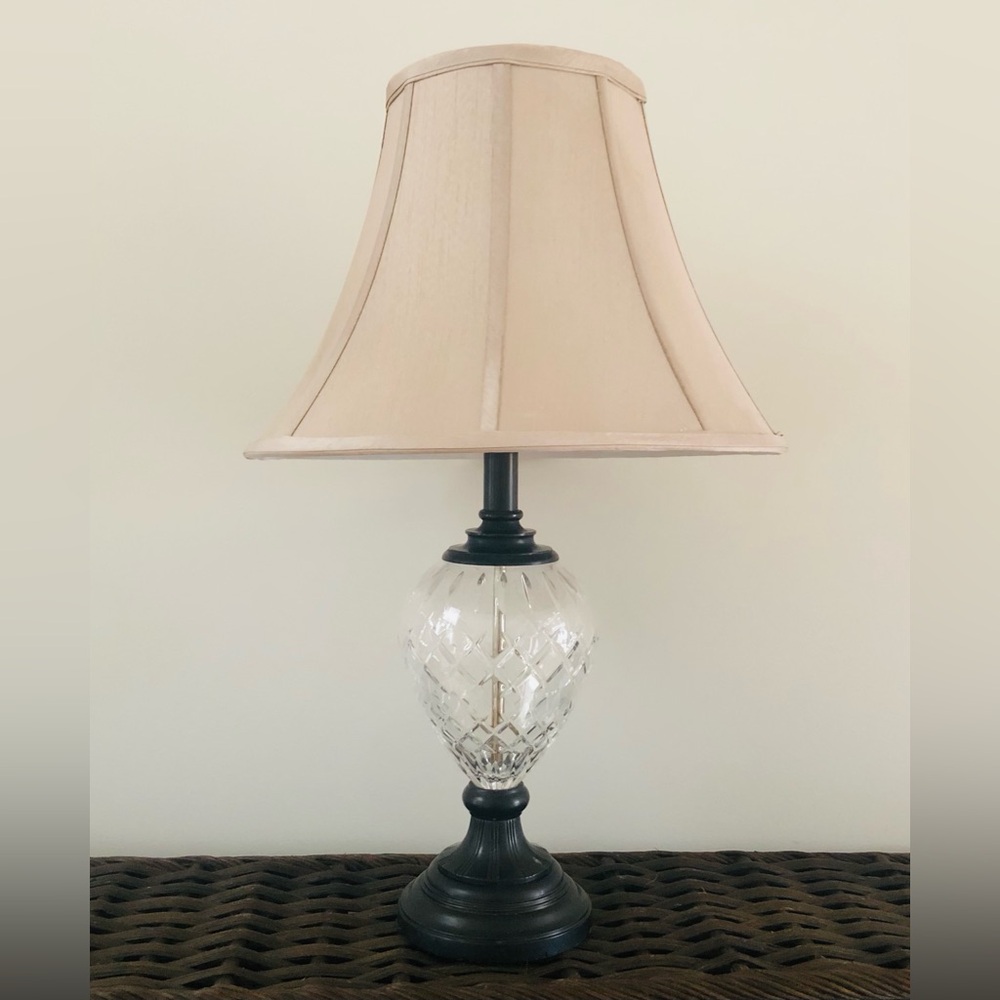 Vintage Mid-Century Crystal Glass Table Lamp